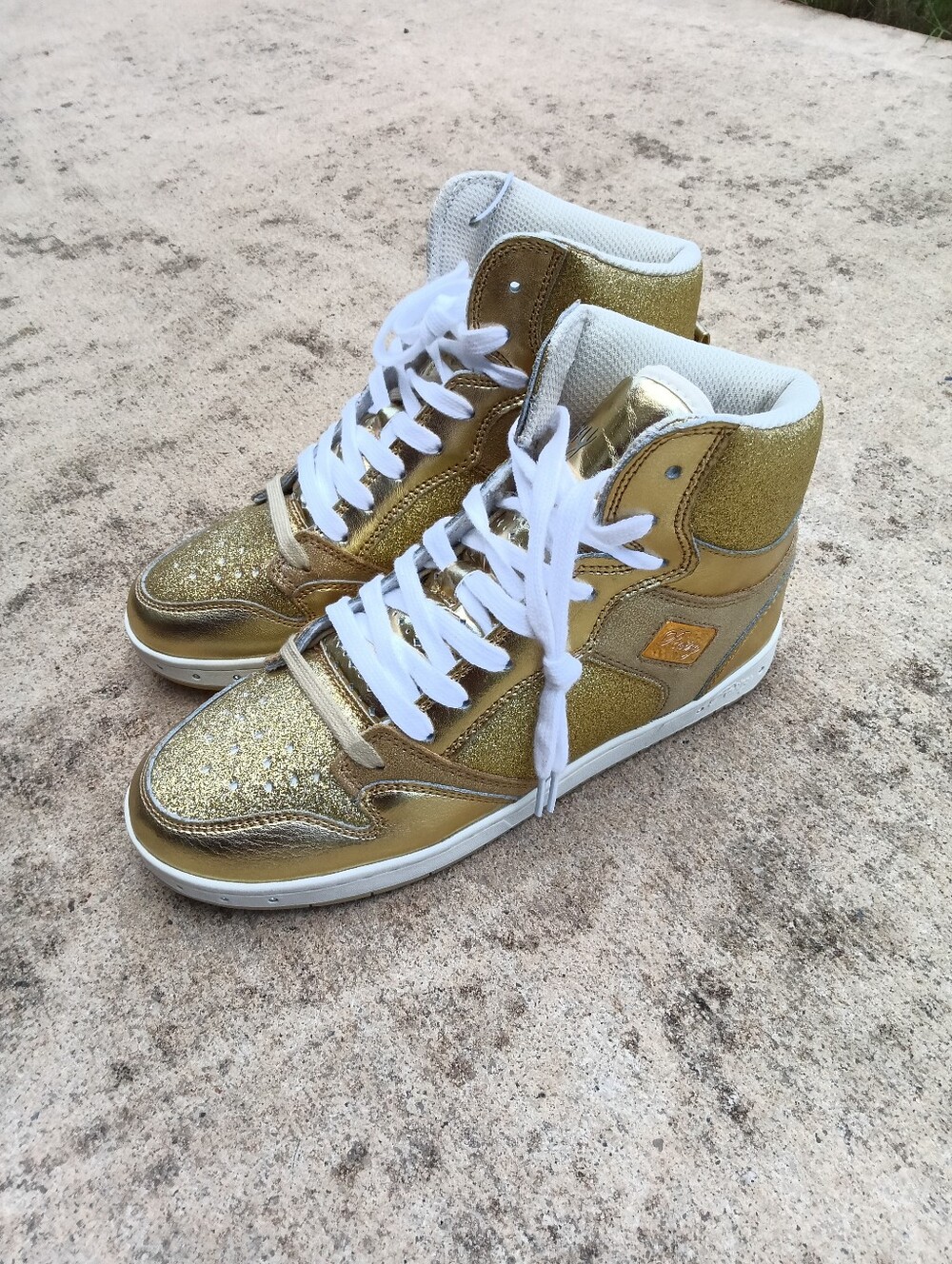 Pastry Gold Metallic & Glitter High-Top Sneakers
